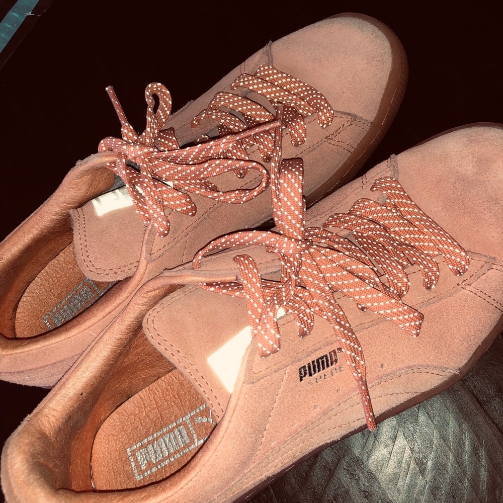 Pink Puma Suede Shoes